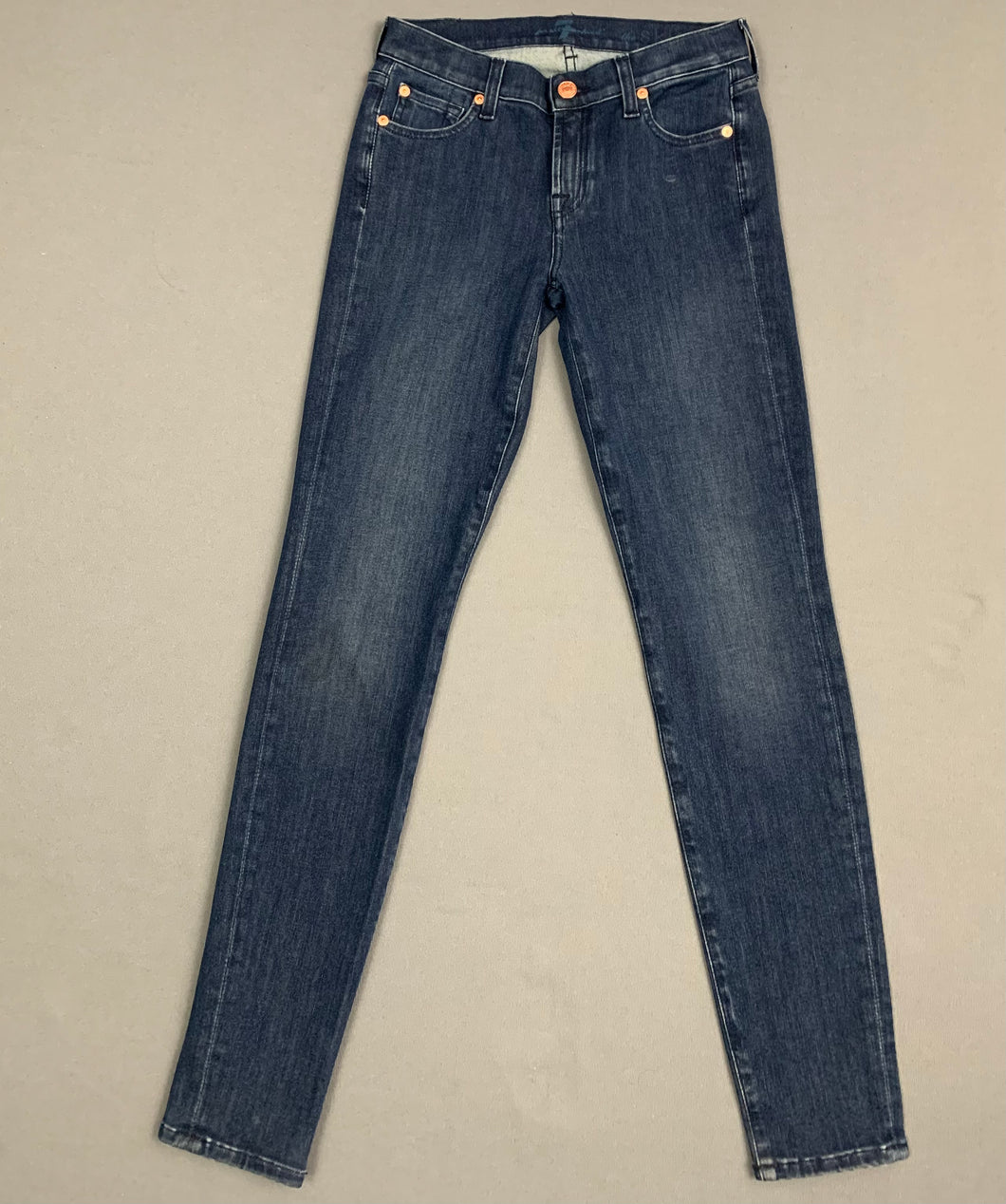 7 FOR ALL MANKIND THE SKINNY JEANS - Blue Denim - Size Waist 24