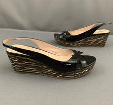 Load image into Gallery viewer, MIU MIU SLINGBACK PLATFORM WEDGES - Women&#39;s Shoe Size 39 - UK 6
