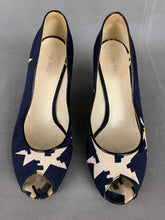 Load image into Gallery viewer, MIU MIU Blue Peep Toe Court Shoe Heels Size 38 - UK 5
