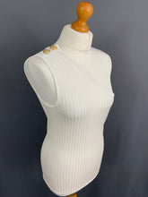 Load image into Gallery viewer, BALMAIN Paris WHITE TOP - Single Shoulder - Women&#39;s Size FR 40 - UK 12
