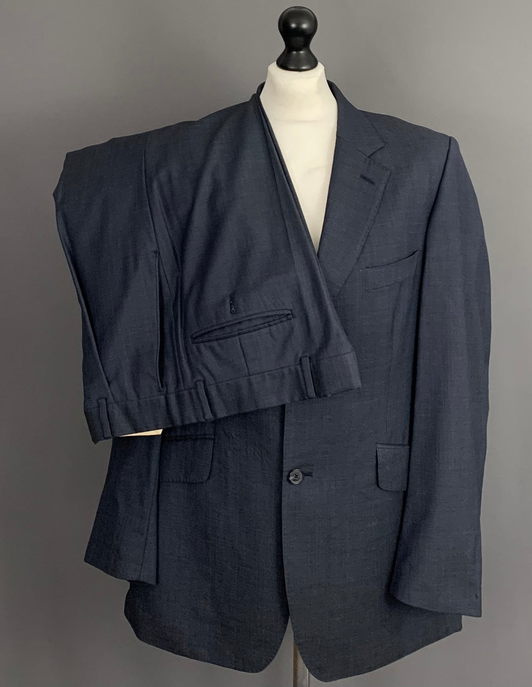 CROMBIE SUIT - Blue Wool & Cashmere - Size 40R - 40