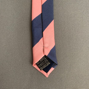 ERMENEGILDO ZEGNA TIE - 100% SILK - Pink & Blue Striped Pattern - FR20509