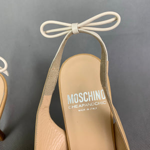 MOSCHINO CHEAPandCHIC Brown Leather Slingback High Heel Shoes Size 37.5 - UK 4.5