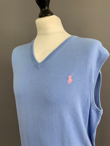 RALPH LAUREN SLEEVELESS JUMPER - 100% Pima Cotton - Mens Size M Medium