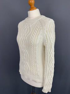 GANT Women's Ivory Chunky Knit JUMPER - Size Small S