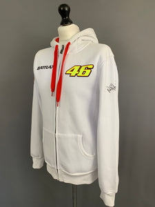 VALENTINO ROSSI VR46 HOODED JACKET - Mens Size Large L - White Hoodie