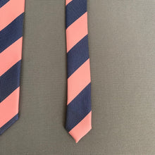 Load image into Gallery viewer, ERMENEGILDO ZEGNA TIE - 100% SILK - Pink &amp; Blue Striped Pattern - FR20509
