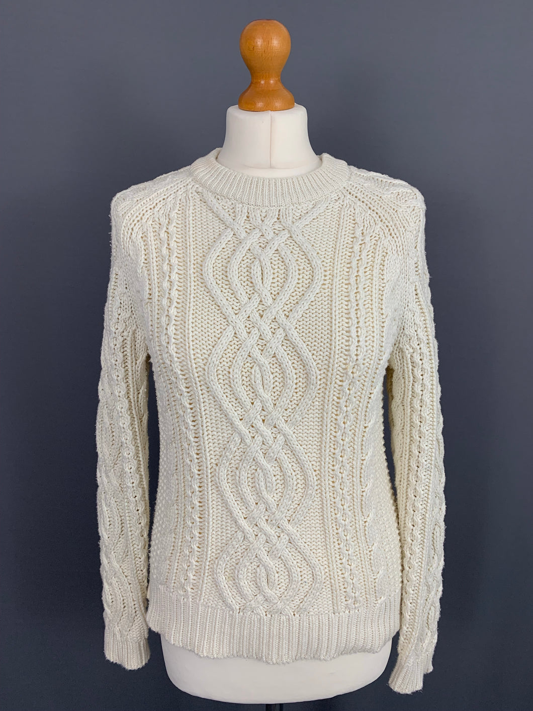 GANT Women's Ivory Chunky Knit JUMPER - Size Small S