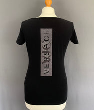 Load image into Gallery viewer, VERSACE VJC T-SHIRT - Black Sequinned TSHIRT - Size M Medium TEE
