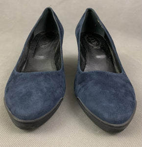 TOD'S Ladies Blue Suede Mid Wedge Heeled Court Shoes Size 40.5 - UK 7.5 TODS