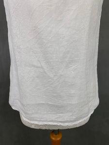 VIOLA BORGHI Women's Embroidered White Linen TOP - Size Medium M