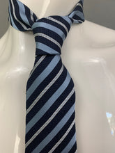 Load image into Gallery viewer, ARMANI COLLEZIONI Mens Blue Striped 100% Silk TIE - Made in Italy
