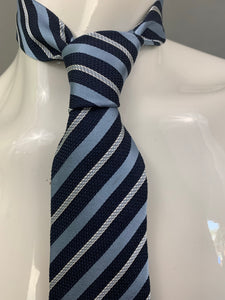 ARMANI COLLEZIONI Mens Blue Striped 100% Silk TIE - Made in Italy