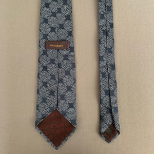 MULBERRY Blue TIE - 100% SILK - Made in Italy