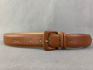 LONGCHAMP Paris Brown Cow & Calf Leather BELT - Made in France