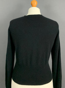 N.PEAL 100% CASHMERE CARDIGAN - Black - Women's Size UK 10