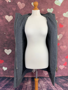 PINKO Women's Grey Virgin Wool Blend COAT Size IT 40 - UK 8 - US 4