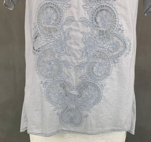 THE KOOPLES Ladies Blue Cotton Broderie Anglais TOP Size XS - Extra Small