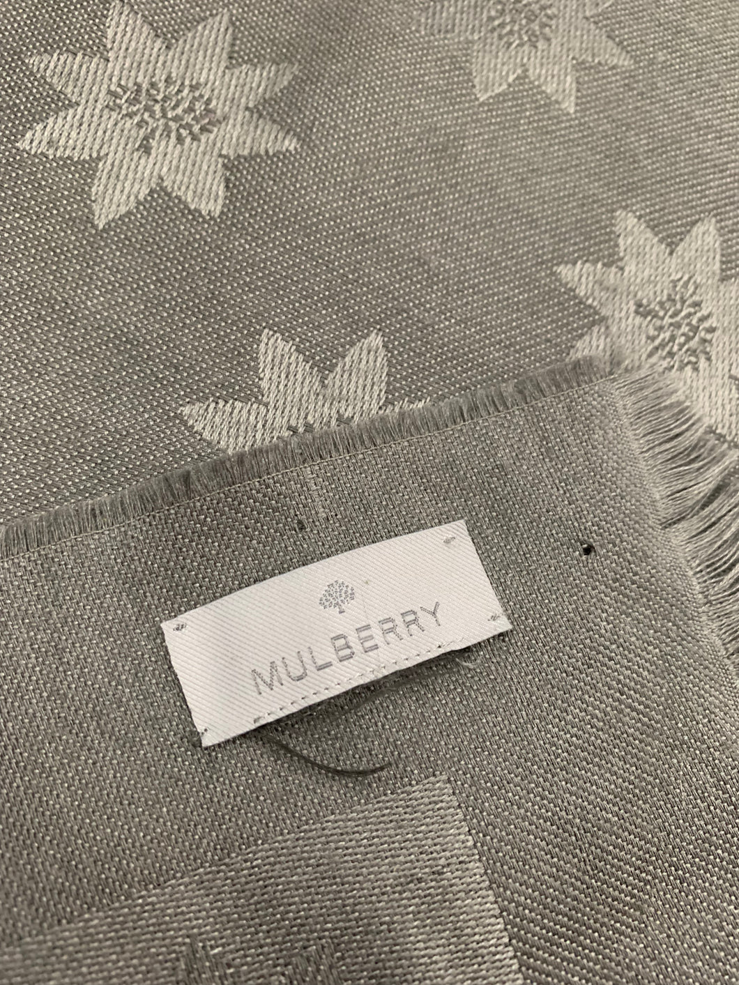 MULBERRY SCARF - Grey - Mulberry Branded Pattern