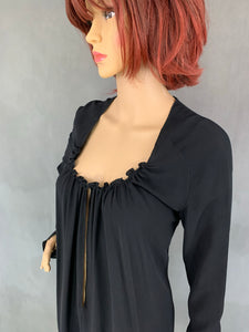 GUCCI Black 100% Silk DRESS - Size UK 6 - IT 38