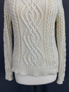 GANT Women's Ivory Chunky Knit JUMPER - Size Small S