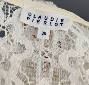 CLAUDIE PIERLOT BALANCIER LACE TOP - Women's Size 36 - UK 8 - Zip-Fronted