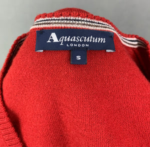 AQUASCUTUM Ladies Red 100% Wool JUMPER - Size Small S
