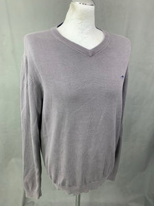 FYNCH-HATTON Mens Grey SUPIMA COTTON JUMPER Size Large L