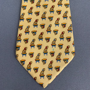 SALVATORE FERRAGAMO TIE - 100% SILK - Cat Themed - Made in Italy