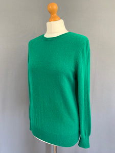 M&S 100% CASHMERE JUMPER - EMERALD GREEN - Women's Size UK 12 - M Medium