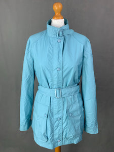 ARMANI Ladies Blue Rain Mac JACKET Size UK 14
