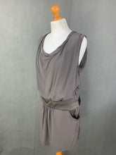 Load image into Gallery viewer, MAJE Ladies Grey 100% Silk Dress - Size Medium M
