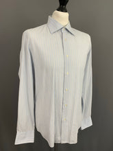 Load image into Gallery viewer, PAL ZILERI SHIRT - Blue Striped 100% Cotton - Men&#39;s Size 16&quot; Collar - LARGE L
