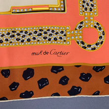 Load image into Gallery viewer, CARTIER 100% SILK SCARF - 86cm x 86cm - Leopard Theme - MUST DE CARTIER

