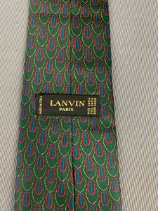 LANVIN Paris Mens 100% Silk TIE - Made in Italy - FR19711