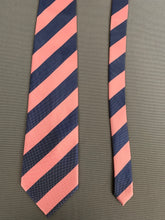 Load image into Gallery viewer, ERMENEGILDO ZEGNA TIE - 100% SILK - Pink &amp; Blue Striped Pattern - FR20509
