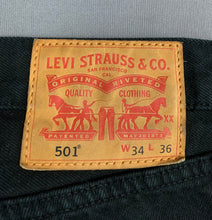 Load image into Gallery viewer, LEVI&#39;S 501 JEANS - Black Denim - Size Waist 34&quot; Leg 36&quot; - LEVIS - LEVI STRAUSS &amp; Co
