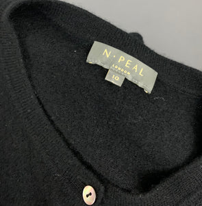 N.PEAL 100% CASHMERE CARDIGAN - Black - Women's Size UK 10