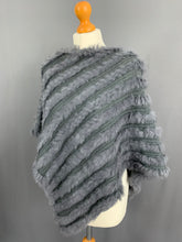 Load image into Gallery viewer, MARELLA GREY PONCHO - RABBIT FUR BLEND
