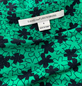 DIANE von FURSTENBERG Green ZOE DRESS Size US 6 - UK 8 DVF