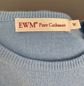 EWM Blue 100% CASHMERE JUMPER - Women's Size M Medium