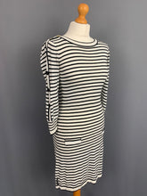 Load image into Gallery viewer, ARMANI STRIPED BUTTON SHOULDER DRESS - Women&#39;s Size Medium M
