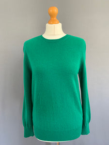 M&S 100% CASHMERE JUMPER - EMERALD GREEN - Women's Size UK 12 - M Medium