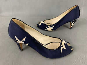 MIU MIU Blue Peep Toe Court Shoe Heels Size 38 - UK 5