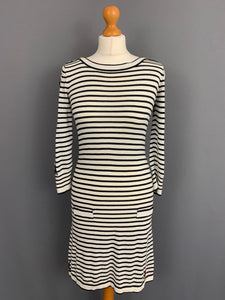 ARMANI STRIPED BUTTON SHOULDER DRESS - Women's Size Medium M