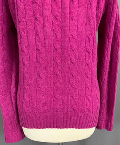 RALPH LAUREN CABLE KNIT JUMPER - CASHMERE BLEND - Women's Size Small S