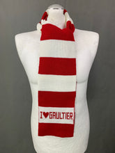 Load image into Gallery viewer, JEAN PAUL GAULTIER Red &amp; White Striped I❤️GAULTIER SCARF
