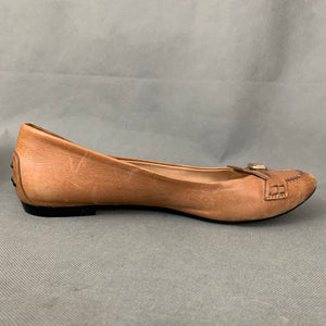 TOD'S Ladies Brown Leather Flat Pointed Shoes - Size 38.5 - UK 5.5 - TODS