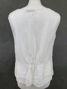 VIOLA BORGHI Women's Embroidered White Linen TOP - Size Medium M