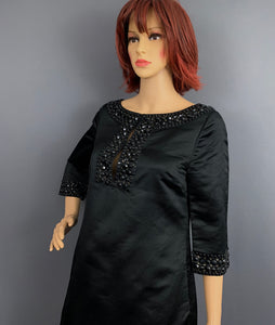 VALENTINO BLACK EVENING DRESS - 100% Silk - Women's Size UK 8 - IT 40 - US 6